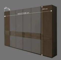 Wohnen Kleiderschrank mit 6 Türen 300 cm breit - Emdsiva