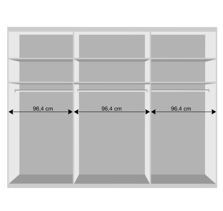 Wohnen Kleiderschrank mit 6 Türen 300 cm breit - Emdsiva