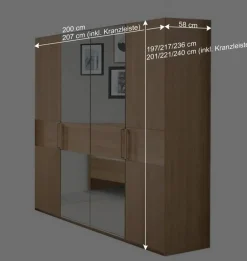 Kleiderschrank mit 4 Türen in Eiche - Emdsiva^Wohnen Hot