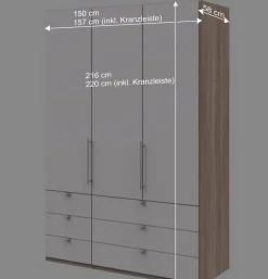 Kleiderschrank mit 150cm Breite in Weiß - Vaclyn^Wohnen Best