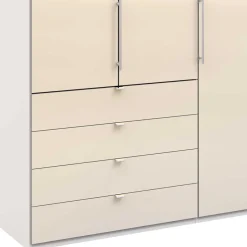 Wohnen Kleiderschrank mit Glasfront in Cremefarben - Zidarie