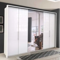 Wohnen Kleiderschrank mit Gleittüren in Weiß - Dolienca