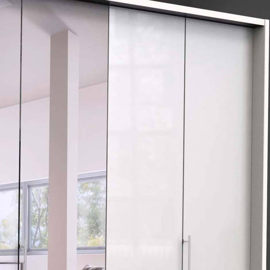 Wohnen Kleiderschrank mit Gleittüren in Weiß - Dolienca