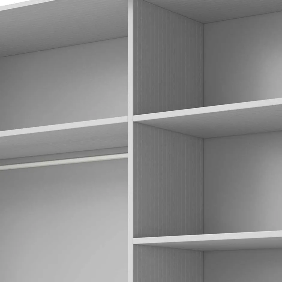 Wohnen Kleiderschrank mit Schwebetüren in Esche Weiß - Pruducia