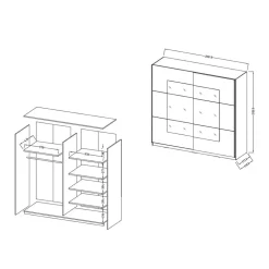 Kleiderschrank mit Schwebetüren mit Spiegel - Anglivia^Wohnen Clearance