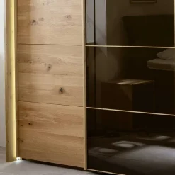 Wohnen Kleiderschrank mit Schwebetüren in Dunkelbraun - Vutonia