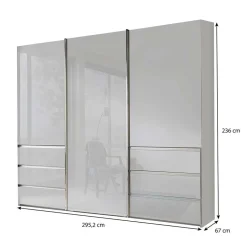 Wohnen Kleiderschrank mit sechs Schubladen und drei Türen - Ectria