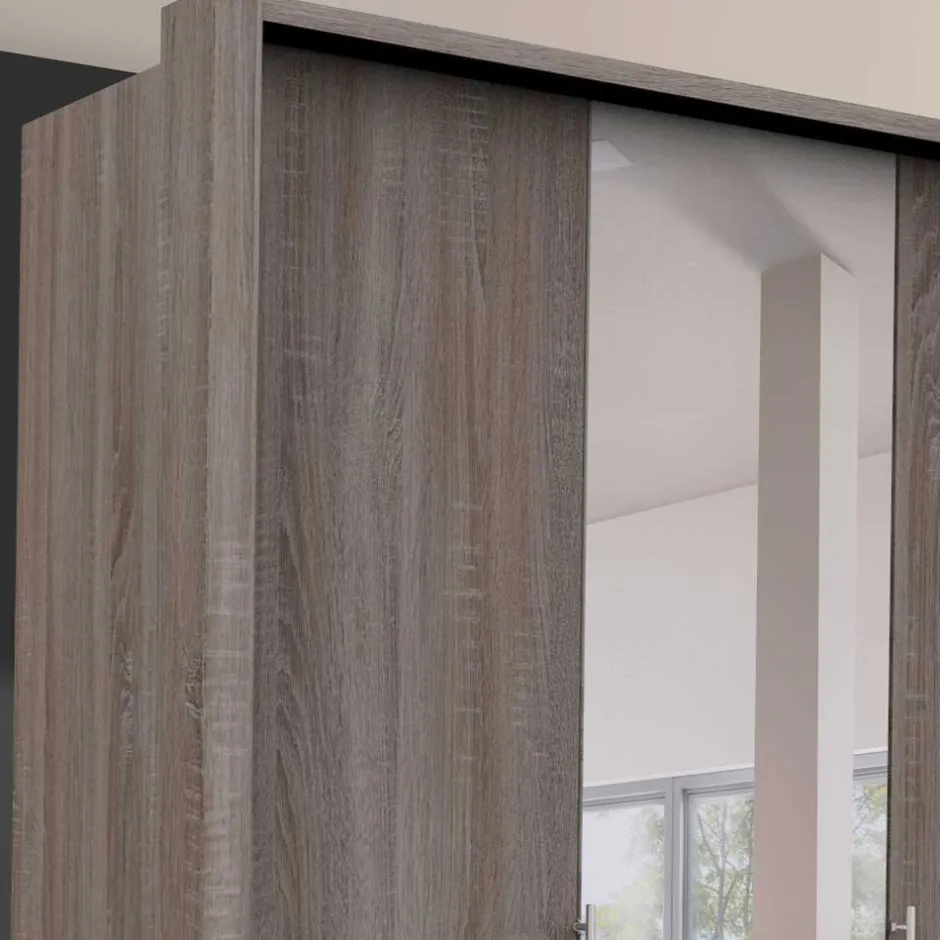 Kleiderschrank mit Spiegel & Metallgriffen - Crenba^Wohnen Sale