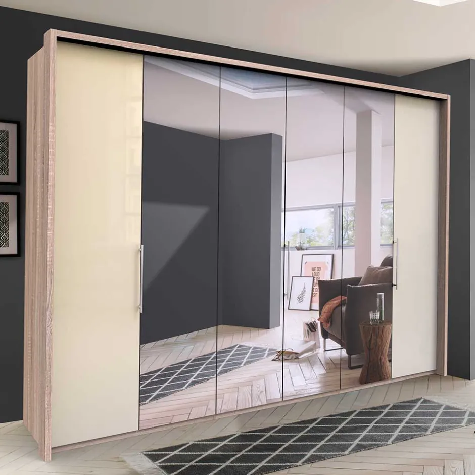 Kleiderschrank mit vier Spiegel Tür-Elementen - Rativian III^Wohnen New