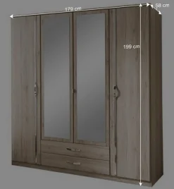 Kleiderschrank mit zwei Schubladen & vier Türen - Lagunara^Wohnen