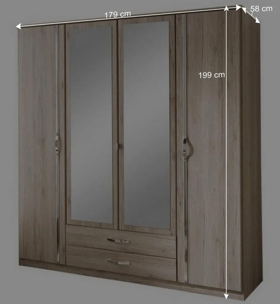 Kleiderschrank mit zwei Schubladen & vier Türen - Lagunara^Wohnen