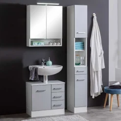 Kleine Möbel Kombi fürs Bad in Grau - Girios (dreiteilig)^Wohnen Discount