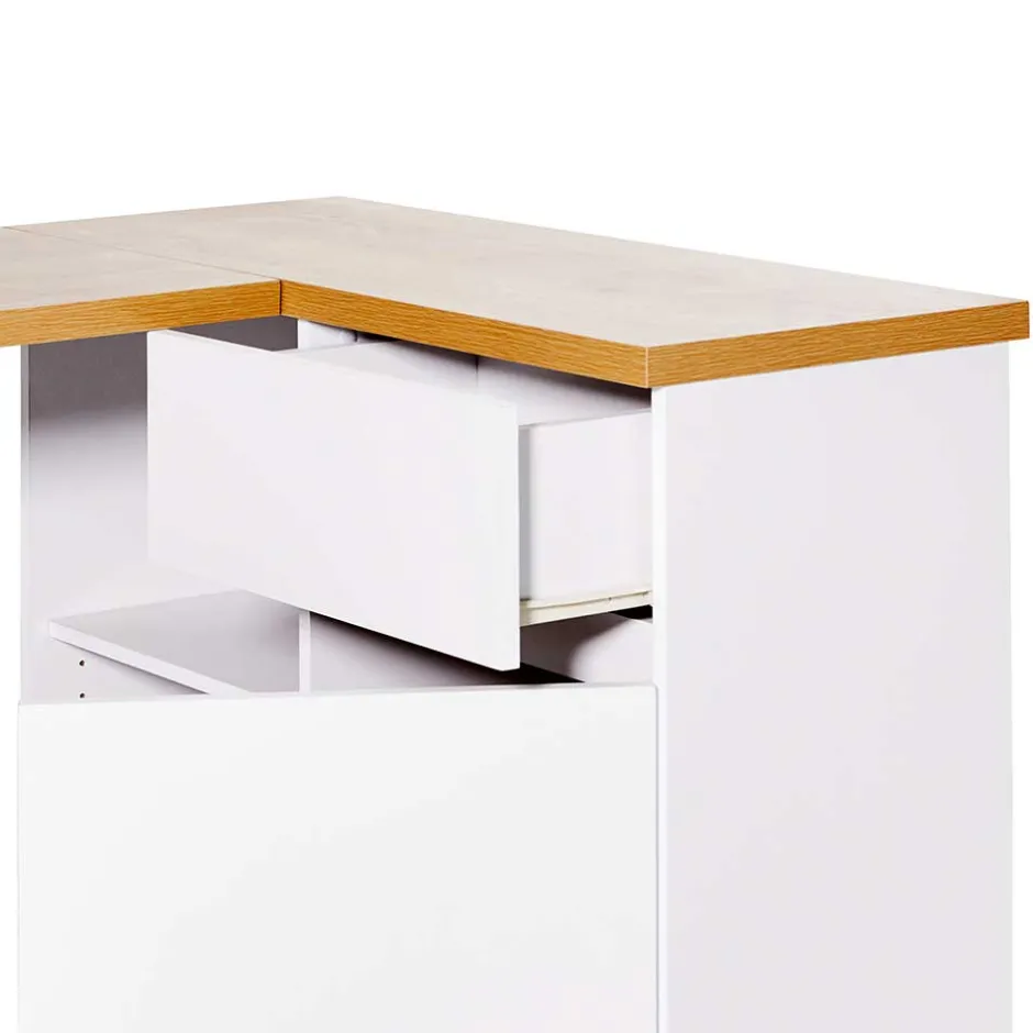 Wohnen Kleiner Eckschreibtisch mit Stauraum - Xuana