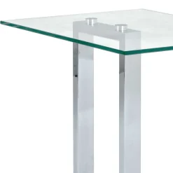 Wohnen Kleiner Glastisch Phildel mit Stahl Gestell Chromfarben