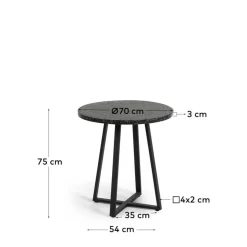 Wohnen Kleiner Tisch in Rund aus Terazzo Stein - Gracelino