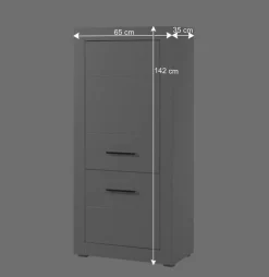 Wohnen Kleiner Wohnraum Schrank in Weiß Hochglanz Yulis 2-türig