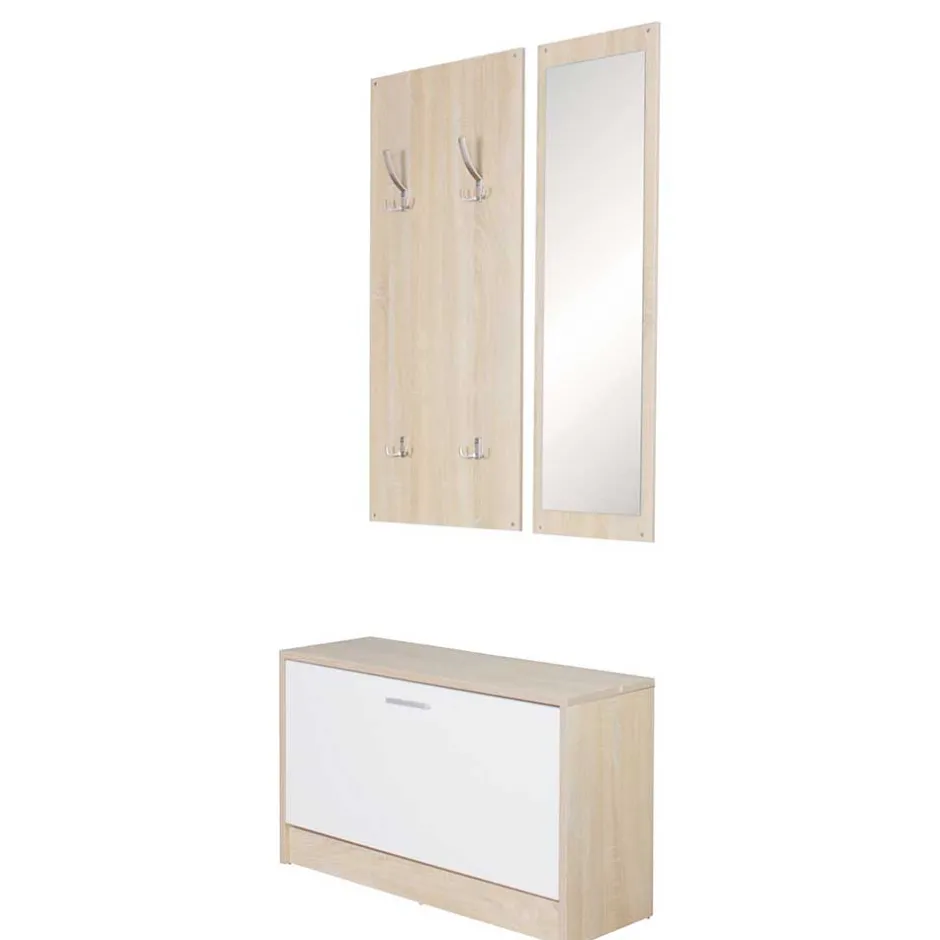 Kleines Flurmöbel Set im Holz Look - Aberdeen (dreiteilig)^Wohnen Discount