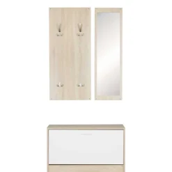 Kleines Flurmöbel Set im Holz Look - Aberdeen (dreiteilig)^Wohnen Discount