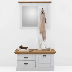 Wohnen Kleines Garderoben Set Lugon im Landhausstil (zweiteilig)