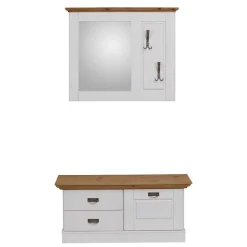 Wohnen Kleines Garderoben Set Lugon im Landhausstil (zweiteilig)