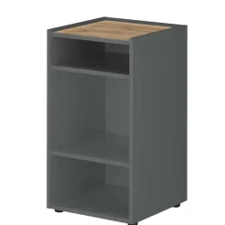 Wohnen Kleines Ordnerregal in Anthrazit & Wildeiche Dekor - Ahilav