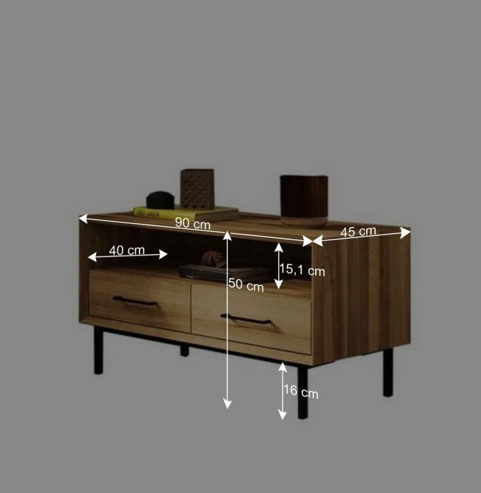 Wohnen Kleines TV Board im Format 90x50x45 cm - Kerfa