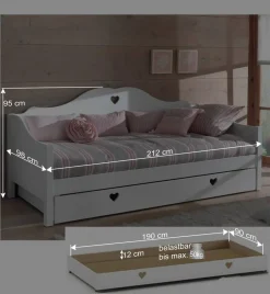 Kojenbett Mädchenbett Grandory in Weiß lackiert^Wohnen Discount