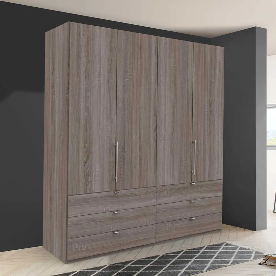 Wohnen Kombi Falttüren-Schrank mit sechs Schubladen - Crenba