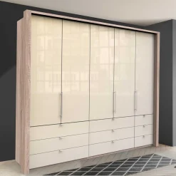 Wohnen Kombi Kleiderschrank mit 2 breiten Abteilen - Rativian