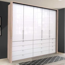 Wohnen Kombi Kleiderschrank mit 12 Schubkästen - Bosays