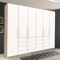 Wohnen Kombi Kleiderschrank mit Schubkästen und Falttüren - Vaclyn