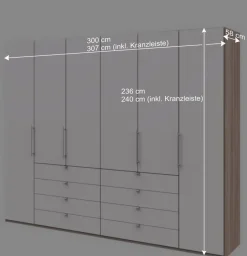Wohnen Kombi Kleiderschrank mit Schubkästen und Falttüren - Vaclyn