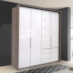 Wohnen Kombi Schlafzimmerschrank mit drei Schubladen - Empresian