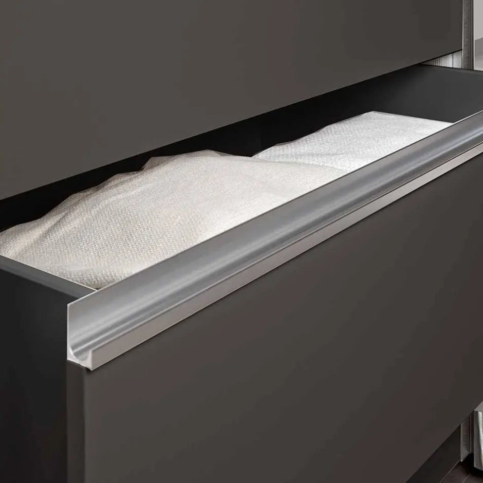 Kombi-Kleiderschrank in Braun Glasfront - 165 cm - Preema^Wohnen Discount