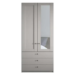 Kombi-Kleiderschrank 1m breit in Hellgrau - Ridonna^Wohnen Clearance