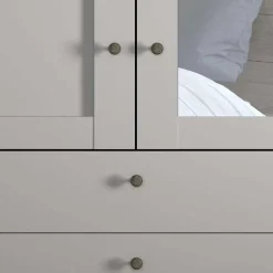 Kombi-Kleiderschrank 1m breit in Hellgrau - Ridonna^Wohnen Clearance