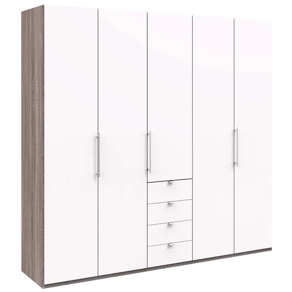 Wohnen Kombi-Kleiderschrank mit 2 Falttüren & Tür - Tivierto