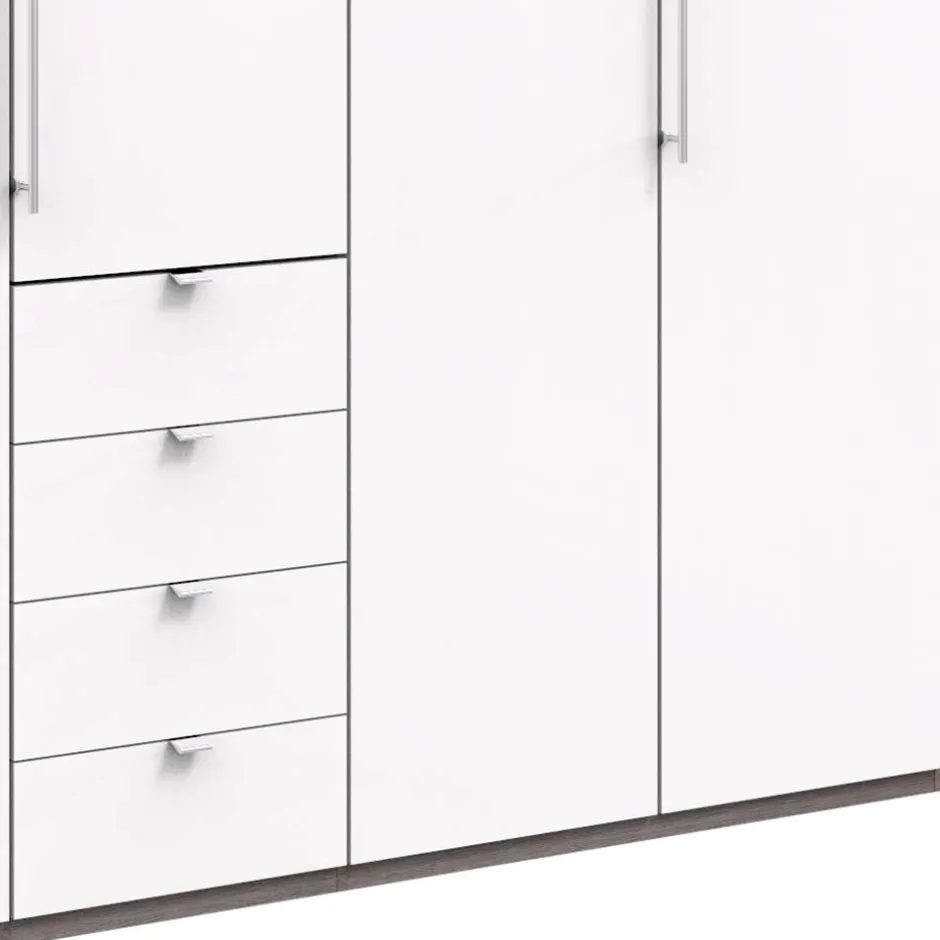 Wohnen Kombi-Kleiderschrank mit 2 Falttüren & Tür - Tivierto