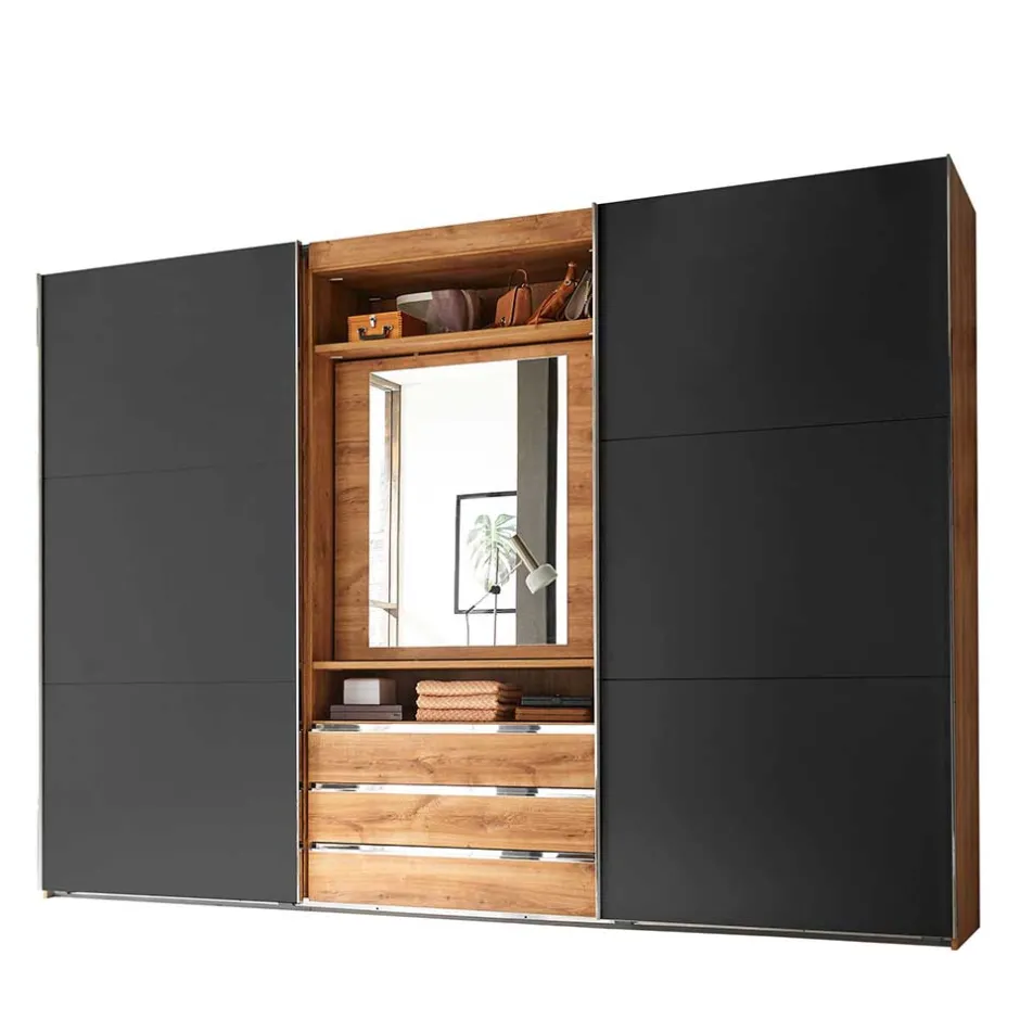 Kombi-Kleiderschrank mit offenen Fächern - Bafata^Wohnen Sale