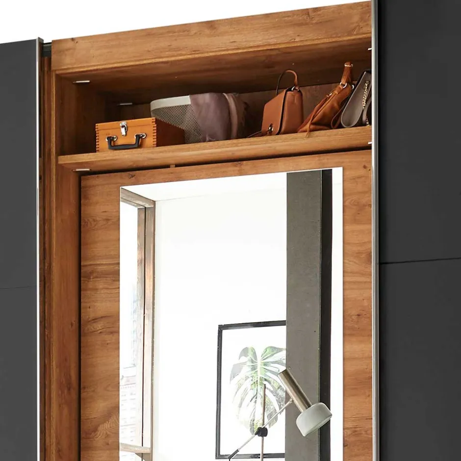 Kombi-Kleiderschrank mit offenen Fächern - Bafata^Wohnen Sale