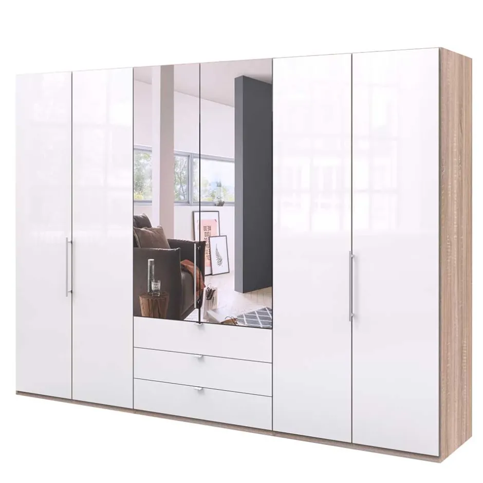 Wohnen Kombi-Kleiderschrank mit Spiegel-Falttür - Bosays II