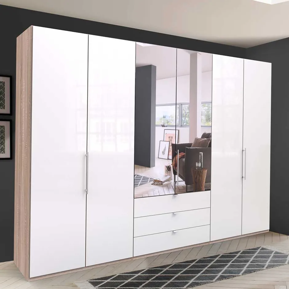 Wohnen Kombi-Kleiderschrank mit Spiegel-Falttür - Bosays II