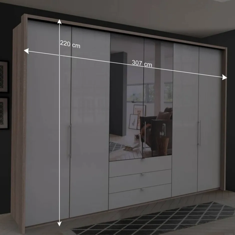 Wohnen Kombi-Kleiderschrank mit Spiegel-Falttür - Bosays II