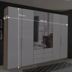 Wohnen Kombi-Kleiderschrank mit Spiegel-Falttür - Bosays II