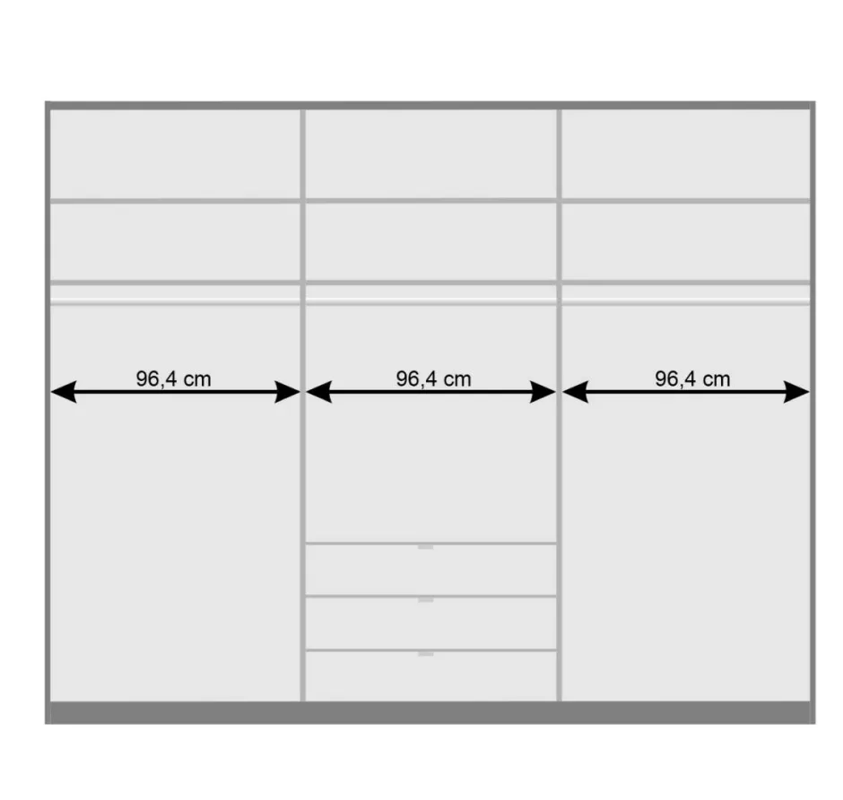 Wohnen Kombi-Kleiderschrank mit Spiegel-Falttür - Bosays II