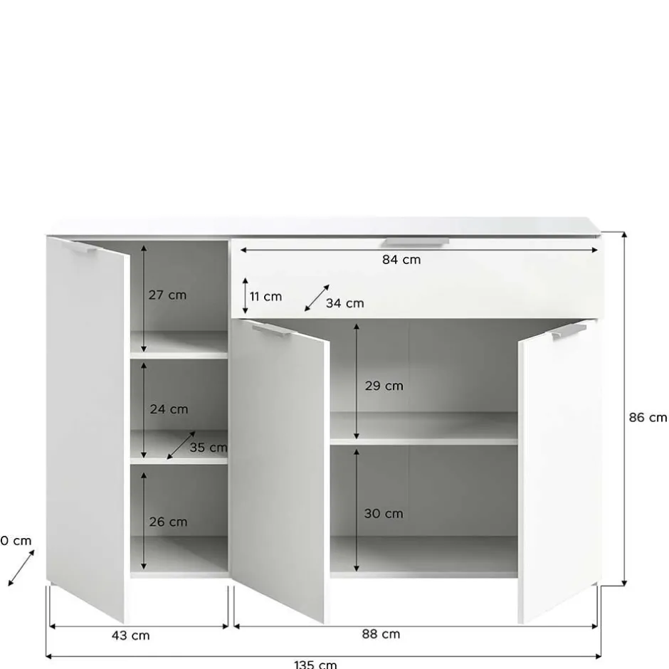 Kombi-Kommode in Weiß - Intiatos^Wohnen Best