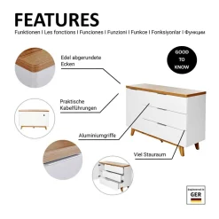 Kombi-Kommode in Weiß und Kerneiche - Xuana^Wohnen Discount