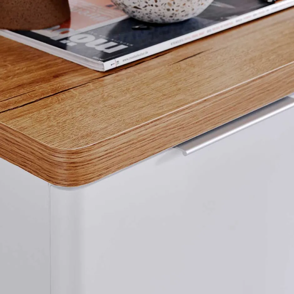 Kombi-Kommode in Weiß und Kerneiche - Xuana^Wohnen Discount