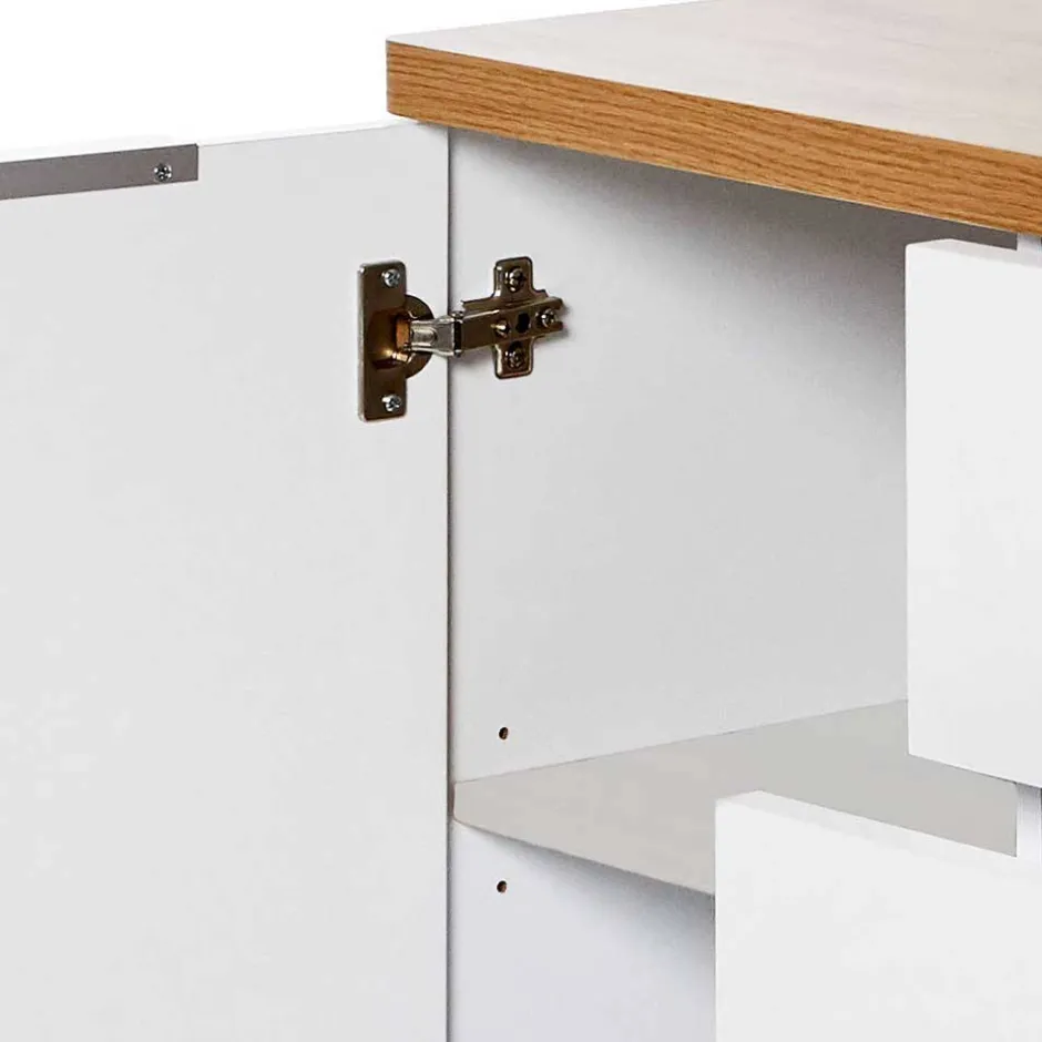 Kombi-Kommode in Weiß und Kerneiche - Xuana^Wohnen Discount