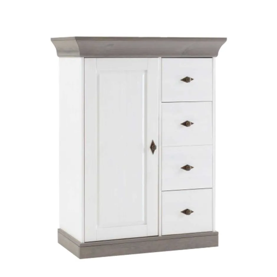 Wohnen Kombikommode Mirandesca in Weiß Grau